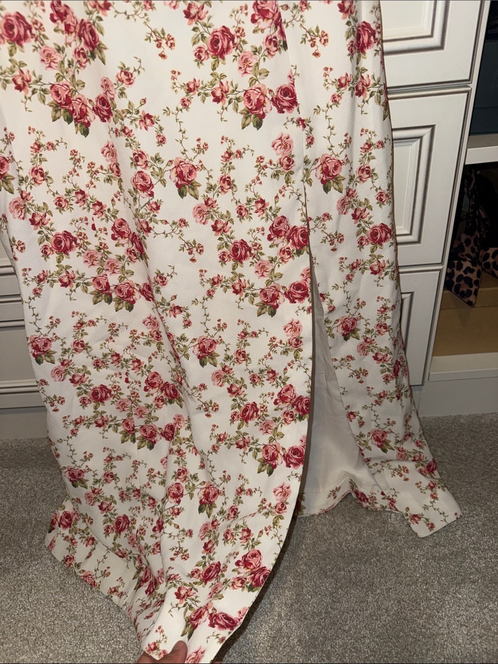 House of CB  Charlotte Rose print corset midi  Dress with Side Slit - Picture 10 of 14